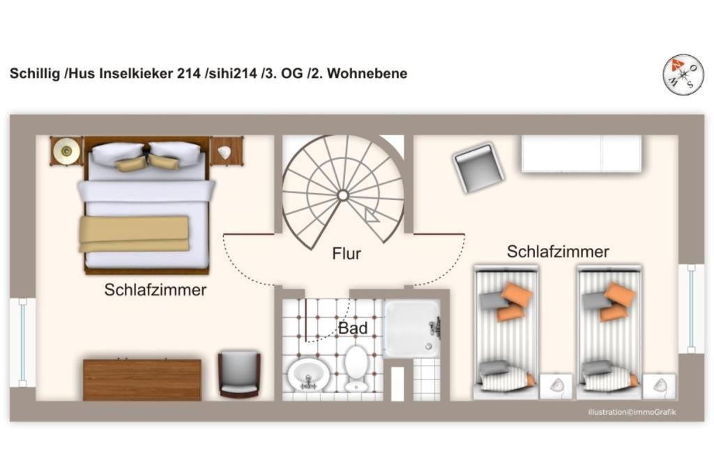 Апартаменты Hus Inselkieker Hus Inselkieker 214 Шиллиг Экстерьер фото